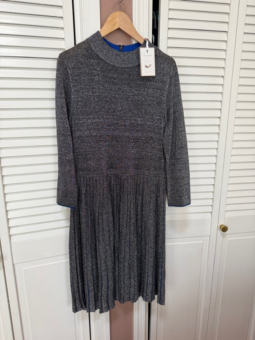 Ted Baker high neck midi dress color: Gunmetal
